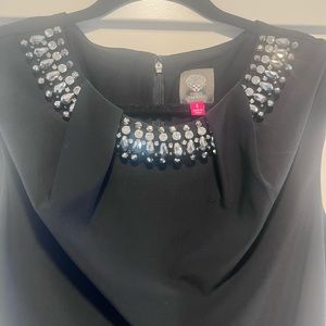 Little black dress with bling collar